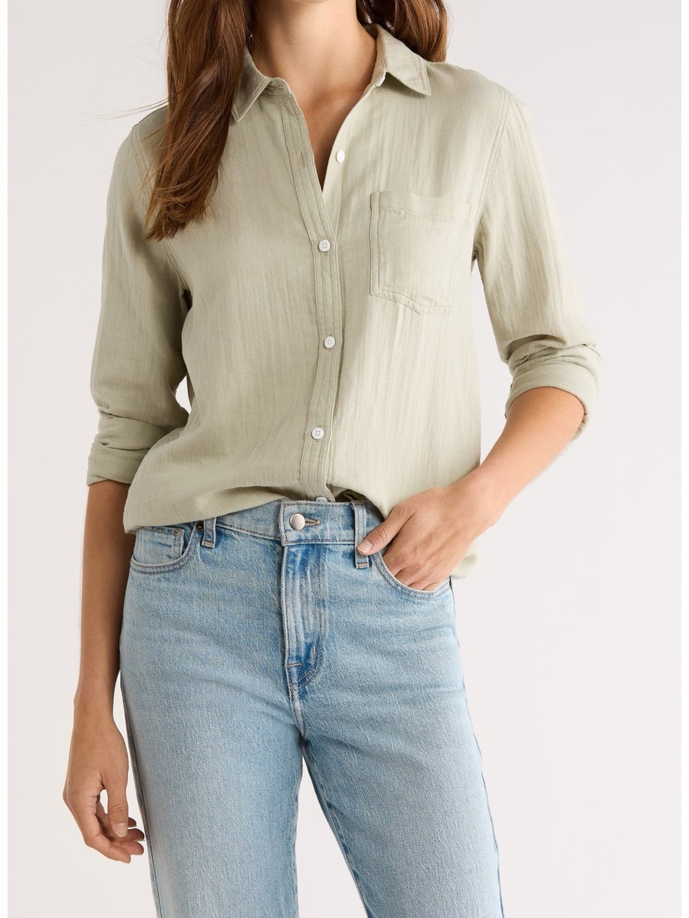 Rails Light Sage Button-Down Shirt